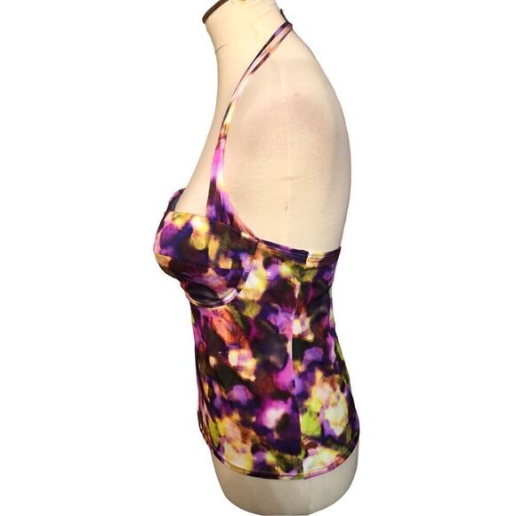 Victoria's Secret VS Womens Tankini top Swimsuit Bathing halter Size 34D Floral - Picture 4 of 10